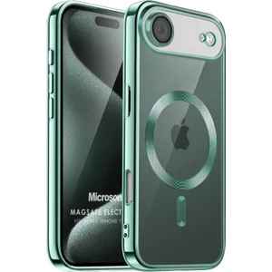 Apple iPhone 17 Air Kılıf Magsafe Luxury Electroplate Yeşil