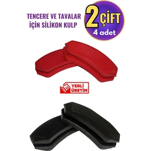 Silikon Tencere Tava Tutacağı Yanmaz Yapışmaz Tutamaç Eldiven 9x4 cm Renkli 2 Çift 4 Adetten Oluşur