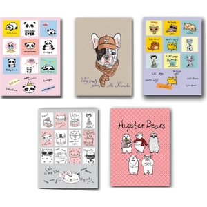 A4 Dikişli 3 Çizgili 2 Kareli 40 Yaprak Okul Defteri Plastik Dayanıklı Kapak