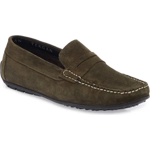 Yeşil Hakiki Süet Deri Erkek Loafer - E25I1AY57298-J86