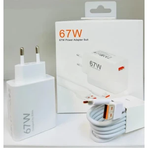 67 Watt Hızlı Şarj Aleti Turbo( Göstergeli )Başlık ve Kablo Tüm Mi Redmi Xiaomi Modellerle Uyumludur