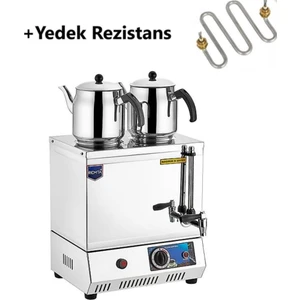 EP02 30 Model Çift Demlikli Elektrikli Çay Kazanı 23 Lt + Yedek Rezistans