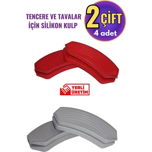 Silikon Tencere Tava Tutacağı Yanmaz Yapışmaz Tutamaç Eldiven 9x4 cm Renkli 2 Çift 4 Adetten Oluşur