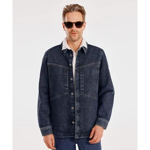 Dikiş Detaylı Denim Ceket