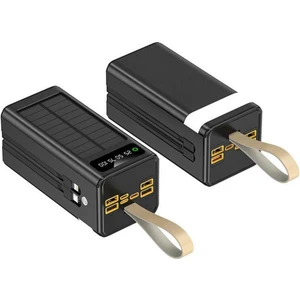 Solar 50.000 Mah Güneş Enerjili LED Işıklı Powerbank Şarj Aleti 4xusb Çıkış Çoklu Şarj Çıkışı Kablo