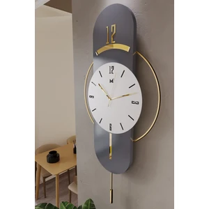 MetaQuartz AksesuarLacivert Milano-Led Yok (Sarkaç Otomatik Değil )- Time Modern Dekoratif Metal Camlı Duvar Saati