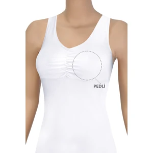 Kadın Atlet Büzgülü Çıkarılabilir Pedli (%96 Pamuk - %4 Elastan)