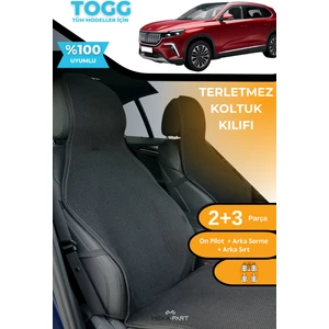 Terletmez Oto Koltuk Koruyucu Kılıf Togg Tüm Modeller Için %100 Pamuk Siyah