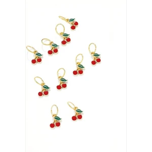 10'lu Tatlı Kirazlar Saç Küpesi Seti