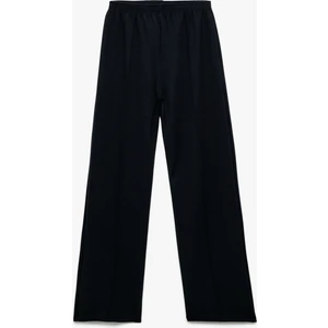 Viskon Karışımlı Beli Lastikli Basic Geniş Paça Pantolon