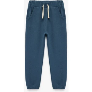 Pamuklu Waffle Dokulu Beli Bağcıklı Jogger Eşofman Altı