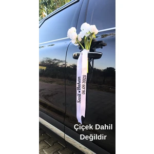 Gelin Arabası Kurdelesi , Gelin Arabası Süsü, Düğün Araba Süsü ,konvoy Süsü, Isimli Kurdele Kişiye Özel 2 Adet