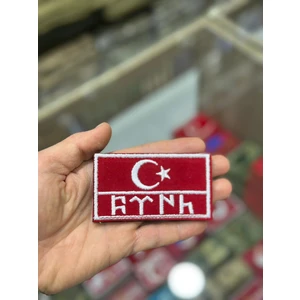 Göktürkçe "türk" Yazılı Kumaş Patch (Peç) Arkası Cırtlı