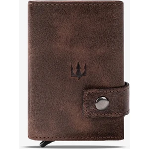 Getto Deri Moon Mekanizmalı Hakiki Deri Minimal Kişiye Özel İsim Baskılı Cüzdan 