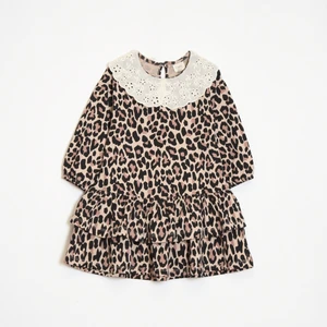 Kız Çocuk Yakalı, Leopar Desenli Elbise