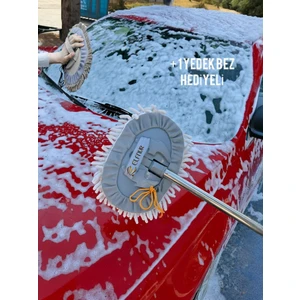 Çok Fonksiyonlu 2 In 1 Mikrofiber Araba Yıkama Fırçası Teleskopik Uzun Saplı Detay Fırçası Oto Mopu