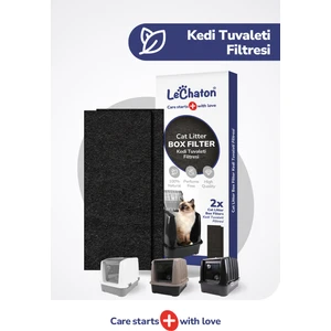 Lüks Kapalı Kedi Tuvaleti Için 2'li Karbon Filtre Dikdörtgen 6,5X18 cm (3 Mm)