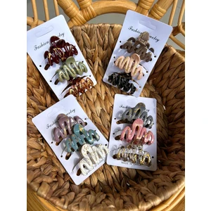 Şehrazat Handmade Tasarım 3 Lü Zigzak Mandal Saç Tokası