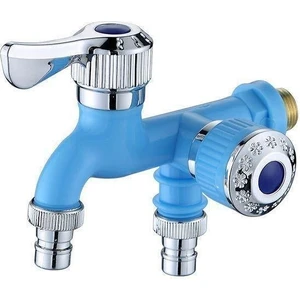 Plastik Musluk Çift Vana Çıkış Aparatı Bahçe Çamaşır Makinesi ve Evye Için Sızdırmaz Yönlendirici