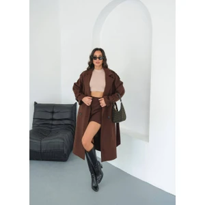 Kadın Premium Oversize Kaşe Kaban