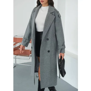 Kadın Premium Oversize Kaşe Kaban