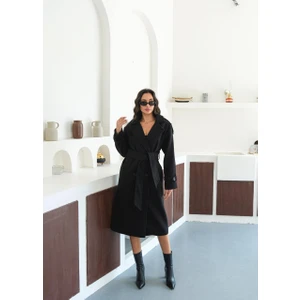 Kadın Premium Oversize Kaşe Kaban