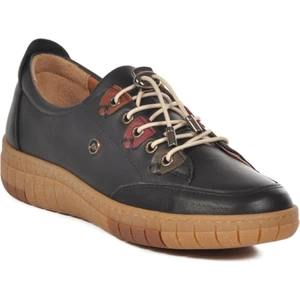 401 Z Siyah Hakiki Deri Kadın Ortopedik Günlük Ayakkabı