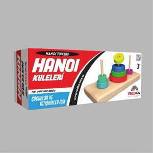 Akıl Oyunu Hanoi Kuleleri Eğitici Zeka Oyunu 7 Halka ile Çocuklar İçin