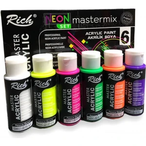Akrilik Boya Master Mix Neon Set 6'lı 60 CC Renkli Boyalar ile Yaratıcılığınızı Geliştirin