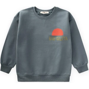 Bıg Olıta Baskılı Sweatshirt 2-10 Yaş Çağla Yeşili