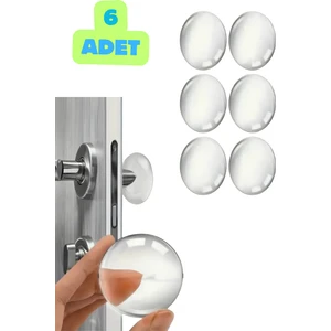 6 Adet Şeffaf Silikon Kapı Kolu Mobilya Koruma Darbe Pedi Stoper Duvar Koruyucu Kapı Durdurma Seti