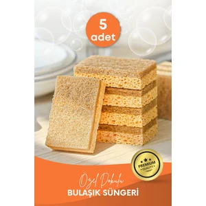 5 Adet Lifli Düz Bulaşık Süngeri – Özel Dokulu, Dayanıklı Temizlik Süngeri Seti