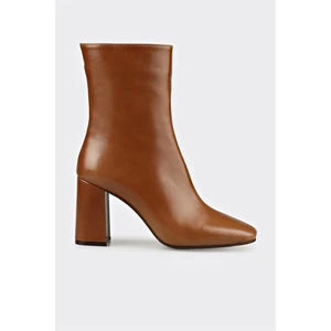 Naturel Deri Kadın Klasik Bot