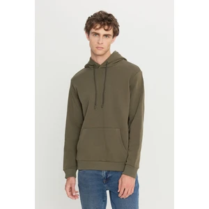Altınyıldız Classics Erkek Haki Standart Fit Normal Kesim Içi Polarlı 3 Iplik Kapüşonlu Kanguru Cepli Pamuklu Sweatshirt
