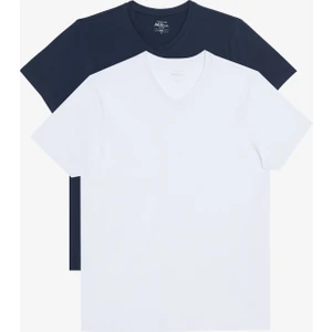 Altınyıldız Classics 2'li Slim Fit Dar Kesim V Yaka %100 Pamuk Tişört