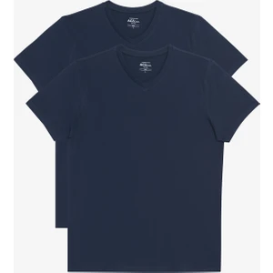 Altınyıldız Classics 2'li Slim Fit Dar Kesim V Yaka %100 Pamuk T-Shirt