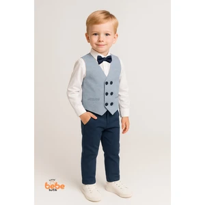 Erkek Çocuk Damatlık Takım 4’lü Set –papyonlu Yelek, Gömlek ve Pantolon –düğün ve Özel Gün Kıyafeti