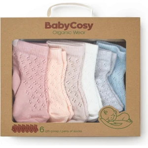 Bebek 6'lı Ajur Detaylı Çorap %100 Organik Pamuk, Bebek - Yenidoğan - CSYC1006