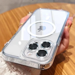 Iphone 13 Pro Uyumlu Sararmaz Sert Şeffaf Magsafe Özellikli Kılıf