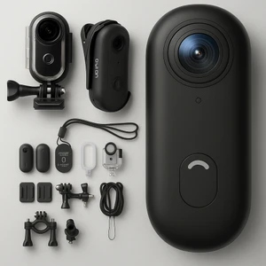 4K Ultra Hd Wifi Evcil Hayvan Yaka Kamera Pro Kiti  Giyilebilir Kablosuz Aksiyon Kamerası (Siyah)