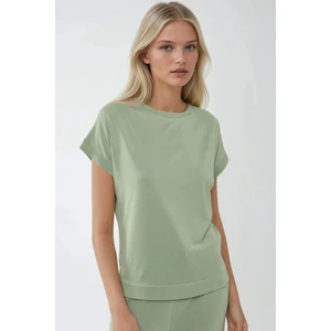 Kadın Soft Touch Modal Basic Tişört Green
