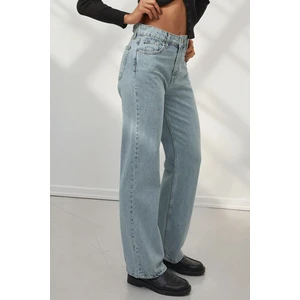 Kadın Straight Fit Jeans Açık Mavi Denim