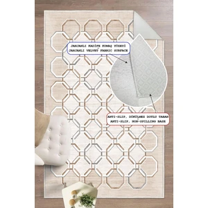 Geometrik Desenli Dekoratif Kaymaz Taban Yıkanabilir Salon Halısı