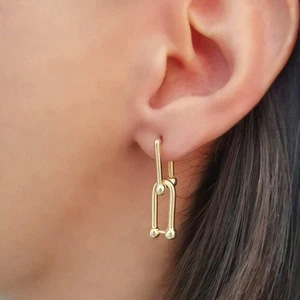 Choice Silver Gümüş Bağlantı Küpe Gold