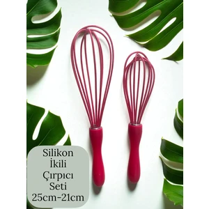 2'li Silikon Kek Ayran Çorba Karıştırıcı Yumurta Puding Sos Kremşanti Çırpma Teli Çırpıcı