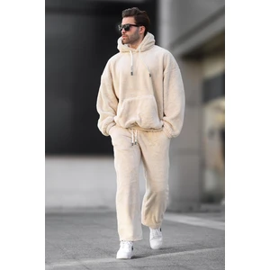 Bej Cep Detaylı Polar Erkek Eşofman Takımı E5961