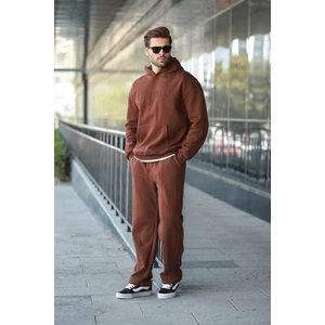Acı Kahve Kapüşonlu Erkek Eşofman Takımı E7324