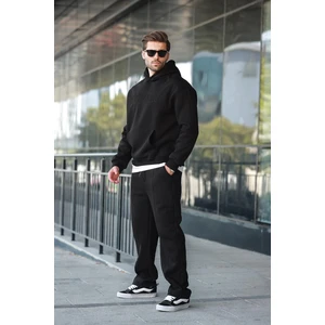 Siyah Kapüşonlu Erkek Eşofman Takımı E7324