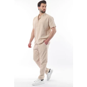 Bej Over Fit Erkek Gömlek Takım E7303
