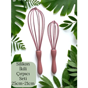 2'li Silikon Kek Ayran Çorba Karıştırıcı Yumurta Puding Sos Kremşanti Çırpma Teli Çırpıcı